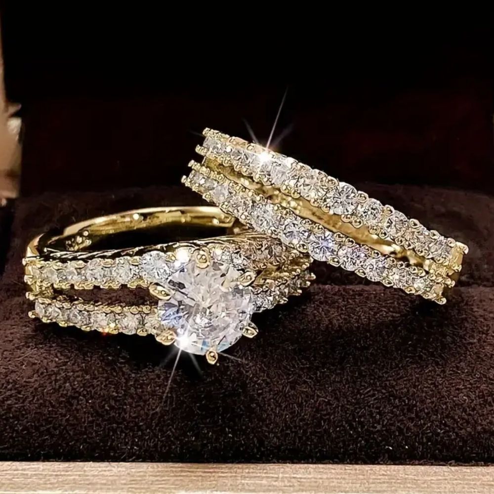 Ewiger Strahlungs-Diamantring-Set
