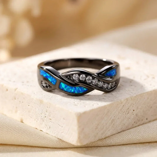 Verloofring in Silber mit gedrehter Fassung
