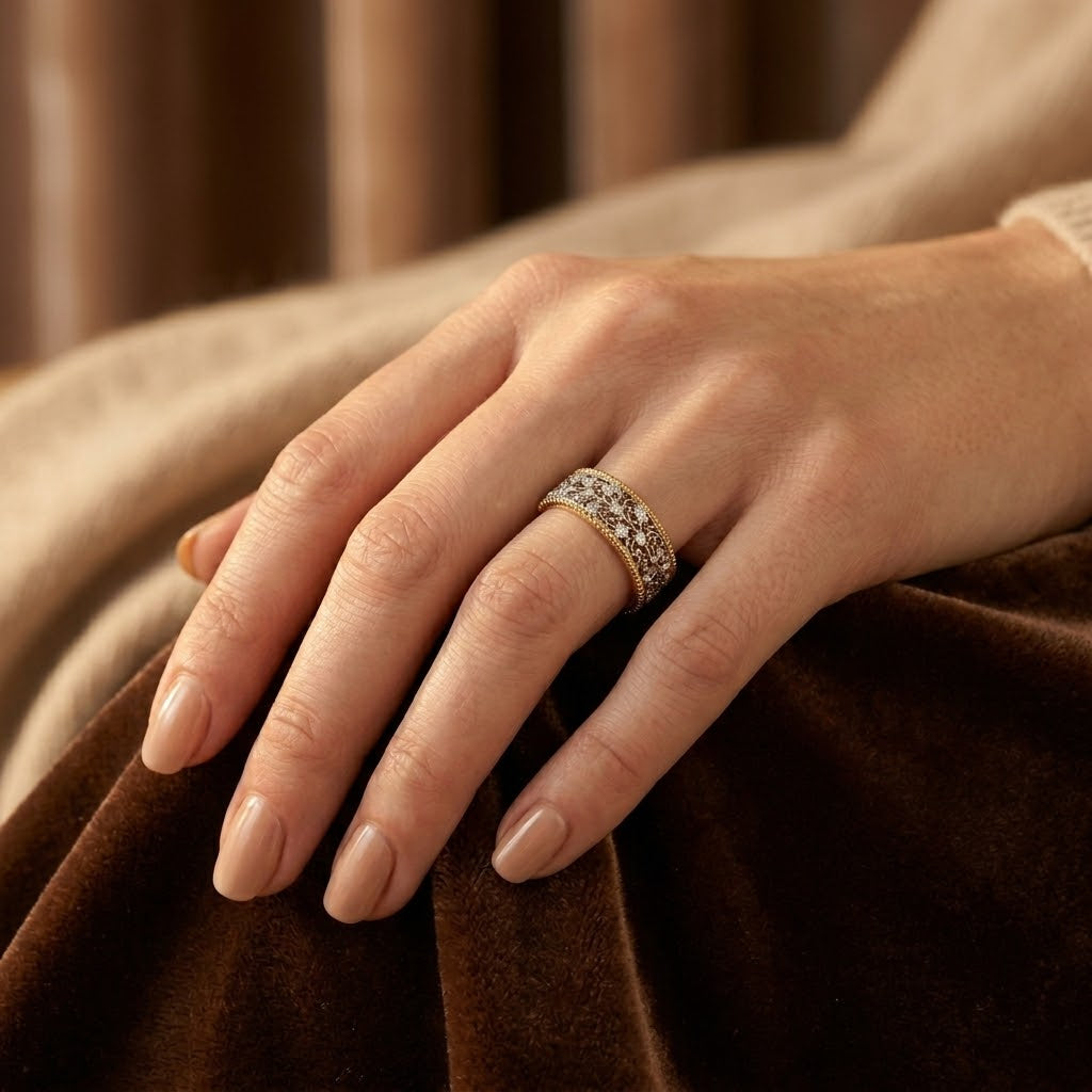 Eleganter Ring aus Silber und Gold
