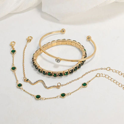Grünes Edelstein-Armband-Set