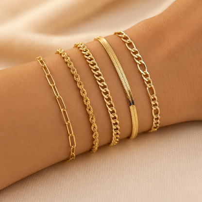 Ellis™ | Set aus goldenen Armbändern