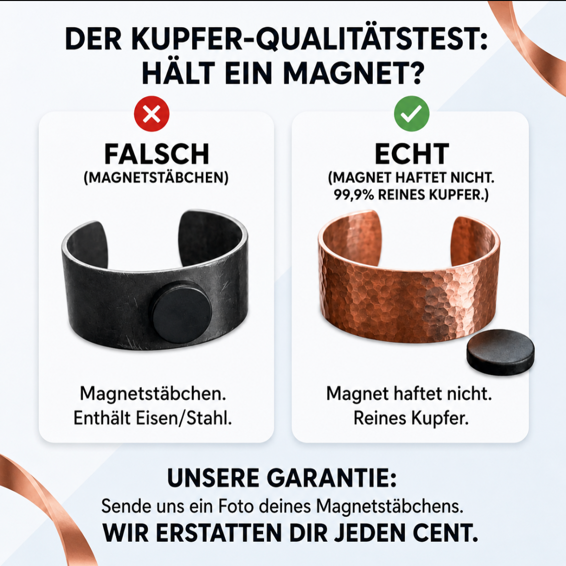Armband aus naturbelassenem Kupfer