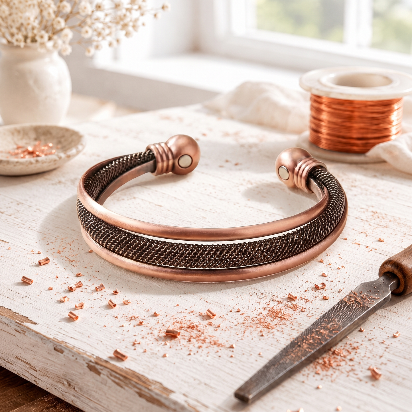 Lattice-Armband aus Kupfer