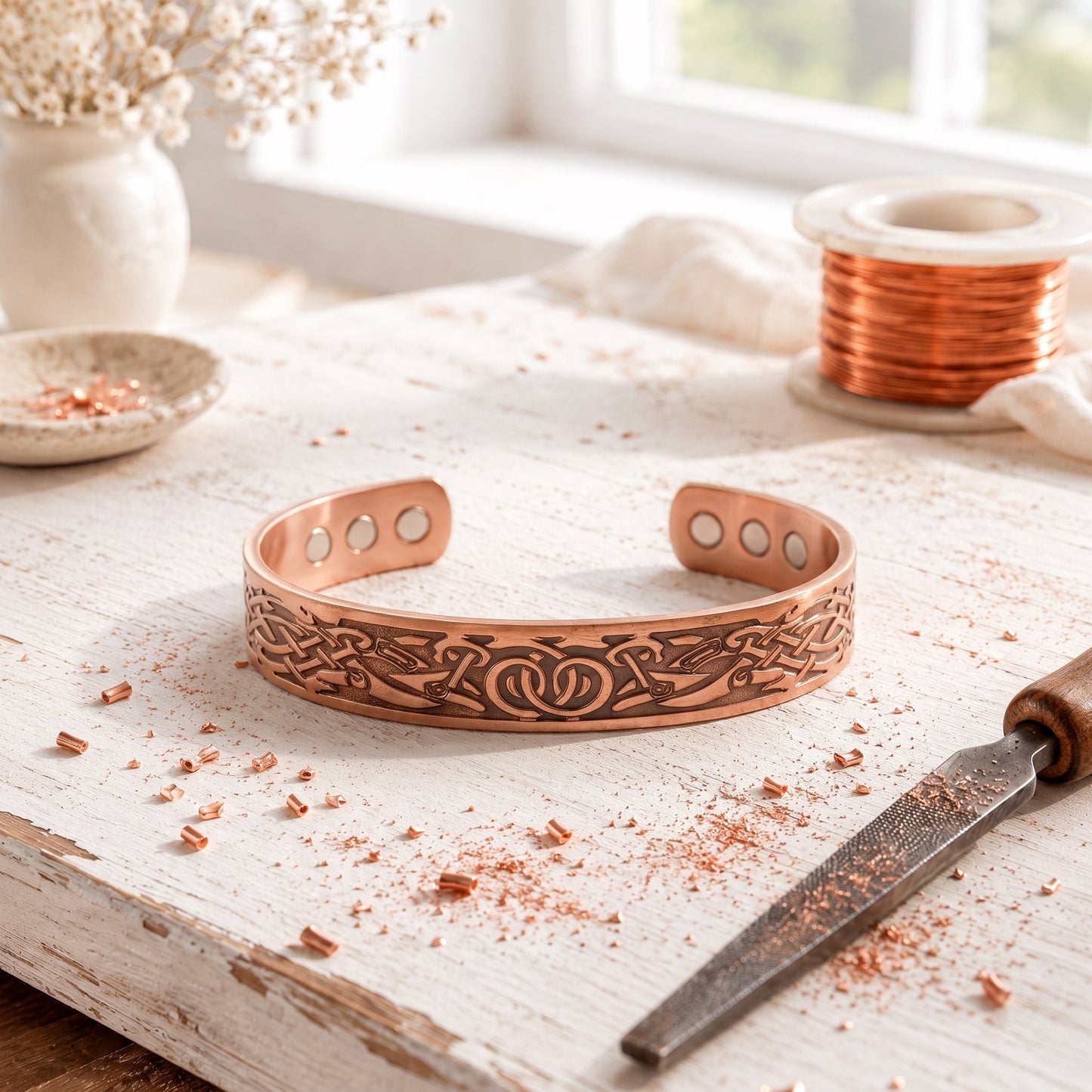 Knotenarmband aus Kupfer