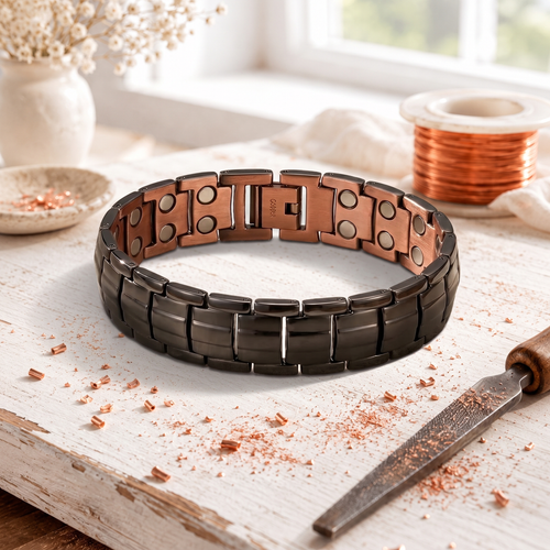 Obsidian-Armband für Herren in Kupfer