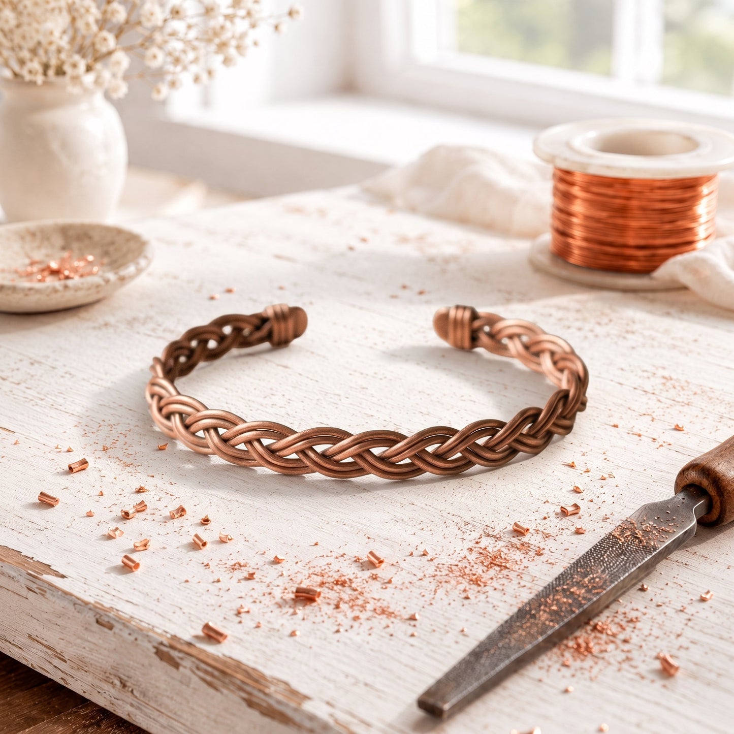 Entwine Koperen Enkelband