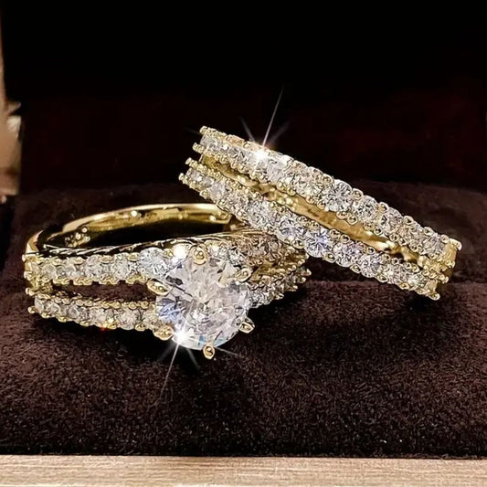 Ewiger Strahlungs-Diamantring-Set