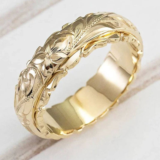 Antiker goldener Blumenring
